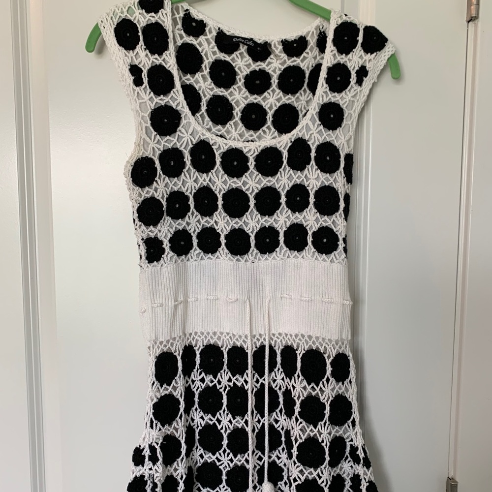 Knitted Tunic Dress Black and White - Picture 3 of 6